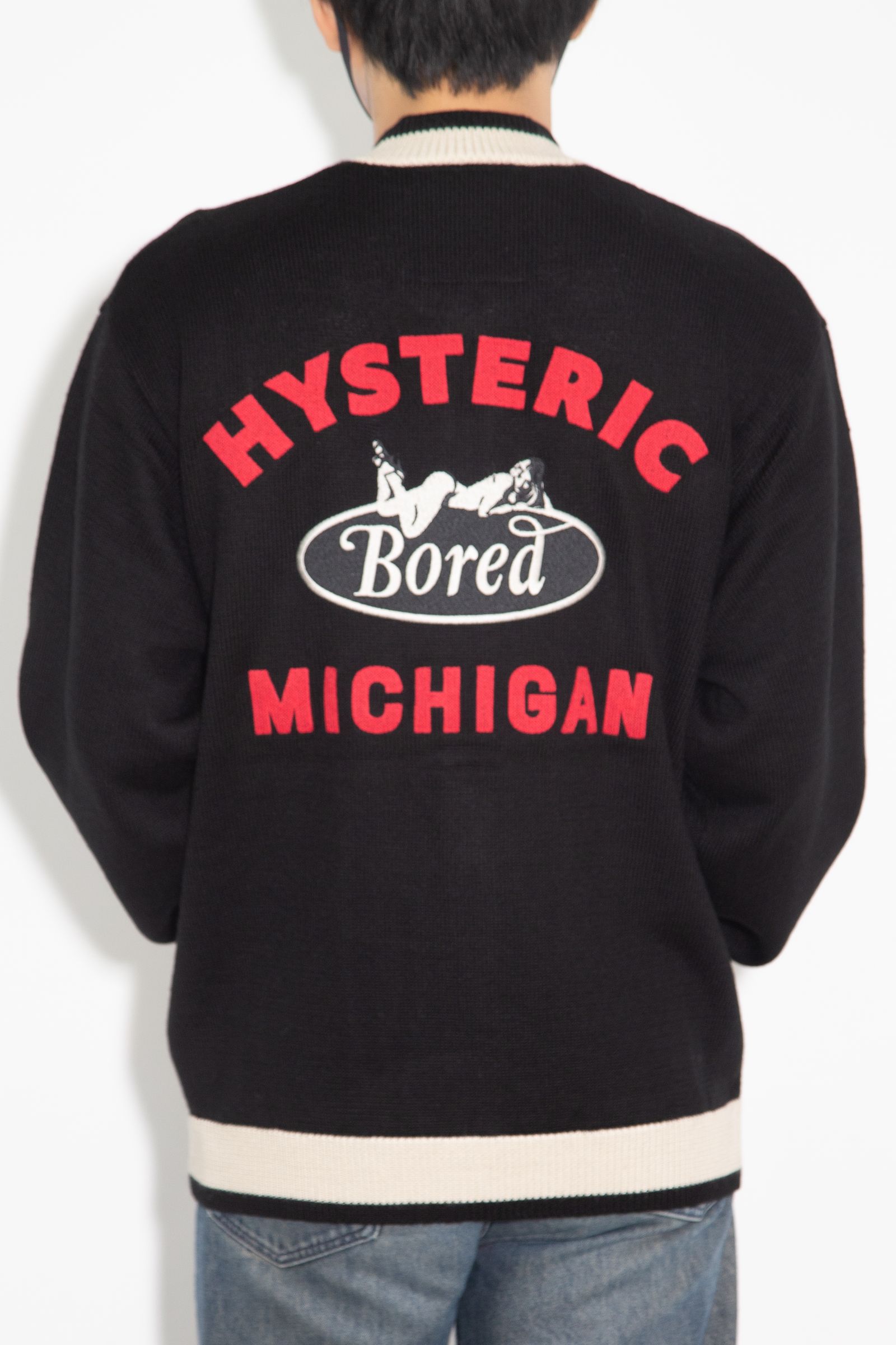 HYSTERIC GLAMOUR - BORED MICHIGAN刺繍 ジャンパー / ブラック | Tempt