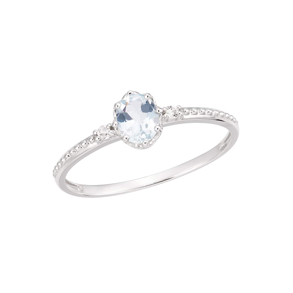 K10ホワイトゴールドアクアマリンリング(RFR379-001)|TSUTSUMI