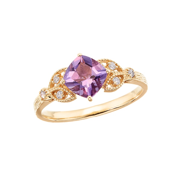 K10イエローゴールドライトアメシストリング(RFR408-001)|TSUTSUMI