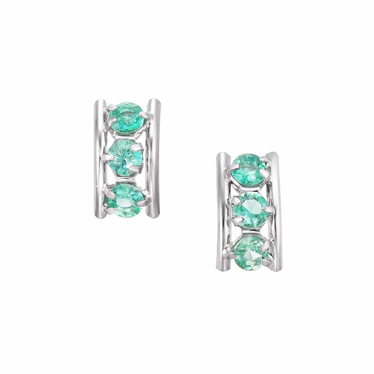 K10ホワイトゴールドエメラルドピアス(RPE358-004)|TSUTSUMI