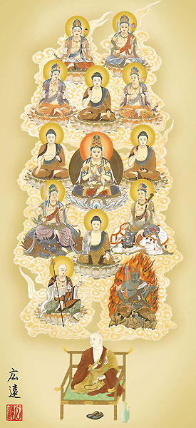 仏画の掛け軸 田中広遠作 真言十三佛 d6001