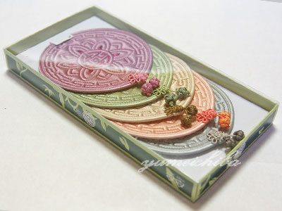 韓国ヌビ（キルティング）コースターダーク5個セット テーブルリネン