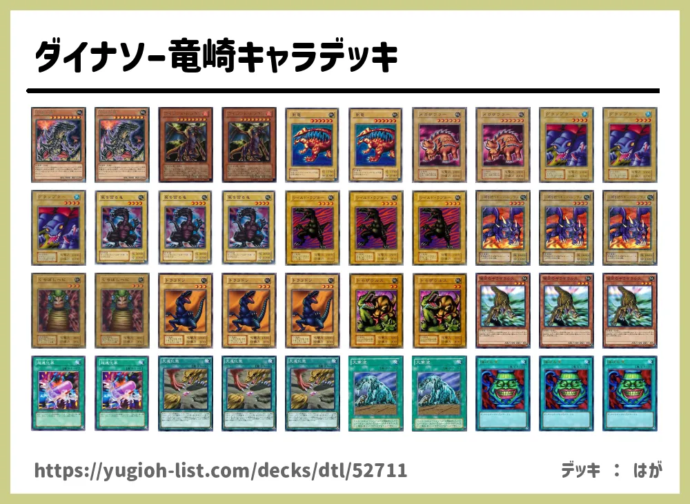 ダイナソー竜崎キャラデッキ遊戯王デッキレシピ地【ファン・テーマ