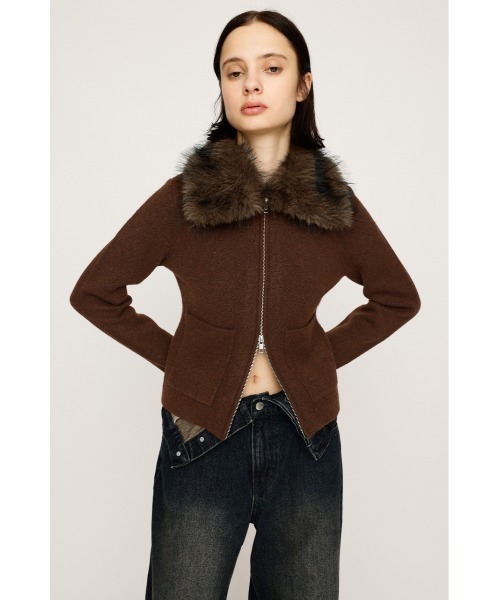SLY（スライ） ニット セーター 「セットアップ可」F/FUR COLLAR KNIT
