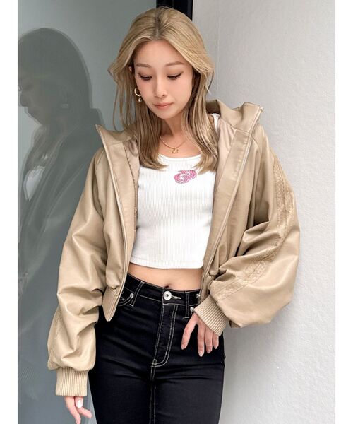 GYDA（ジェイダ） ブルゾン アウター レースラインボリュームスリーブ