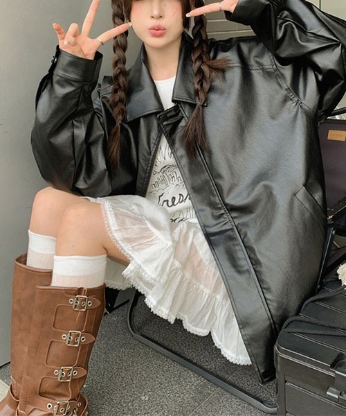 gossip!ロサンゼルス ジャケット テーラードジャケット Y2K PUレザー