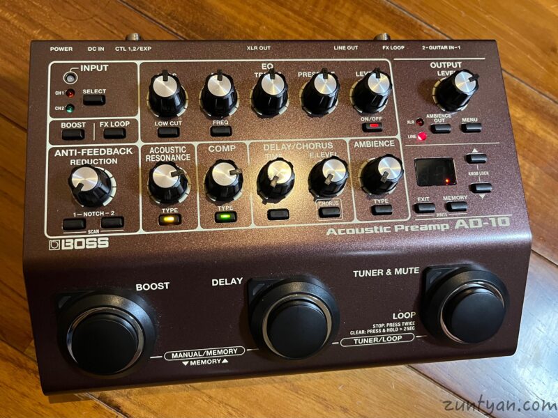 BOSS AD-10 アコースティックプリアンプを使ってみた - zuntyan.com