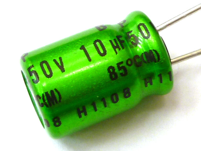 オーディオ用無極性電解コンデンサー10μF50V85℃ ニチコンMUSE・ES