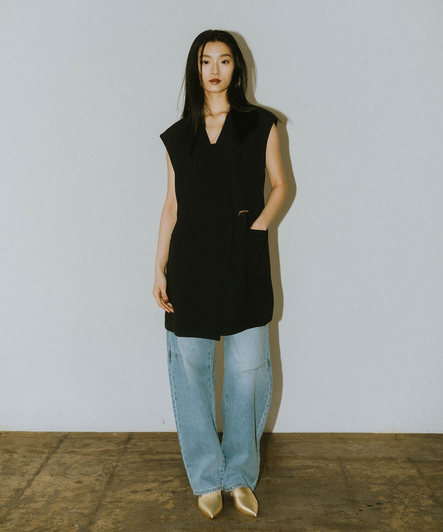 back sheer gilet setup dress | ANDRESD