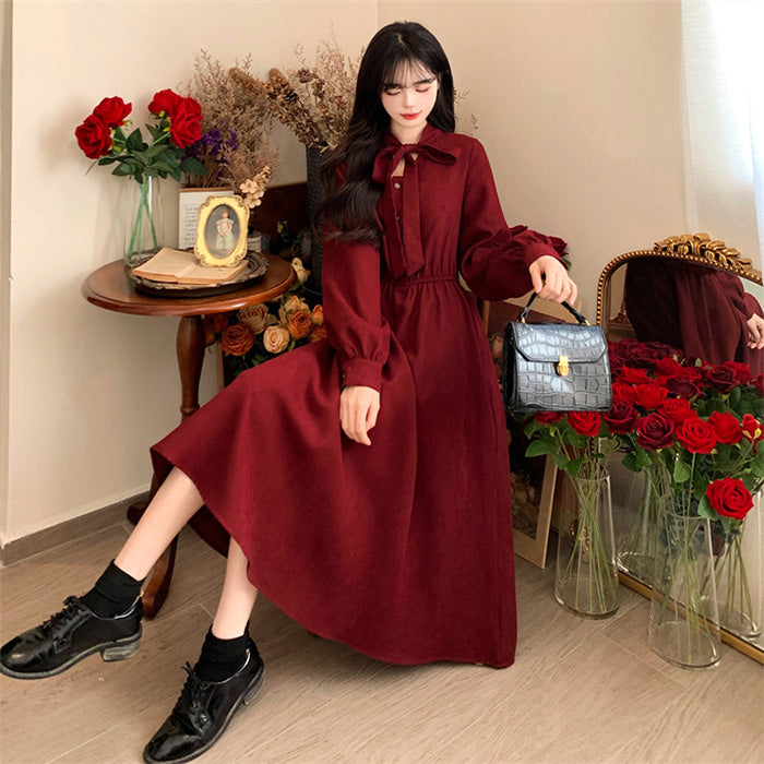 大きいサイズ レディース｜クラシカルリボンベスト付きワンピース(L/LL