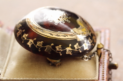 アンティークピケブローチ ピクウェ べっ甲 アンティークブローチ