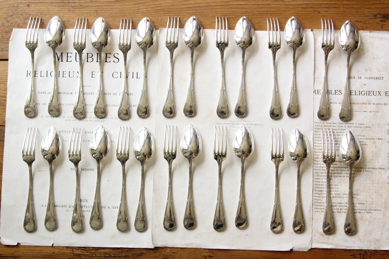 アンティークシルバーカトラリー リボン フランス ブロカント フレンチ