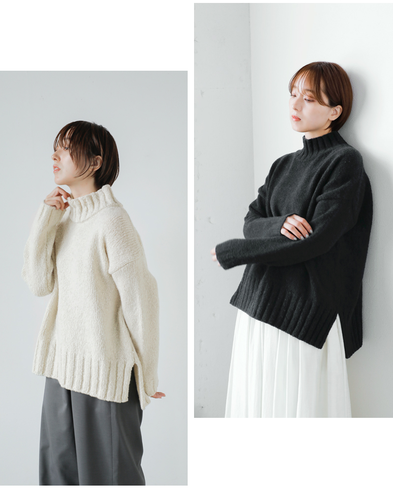 evam eva エヴァムエヴァ リニューウール タートルネック ニット プル