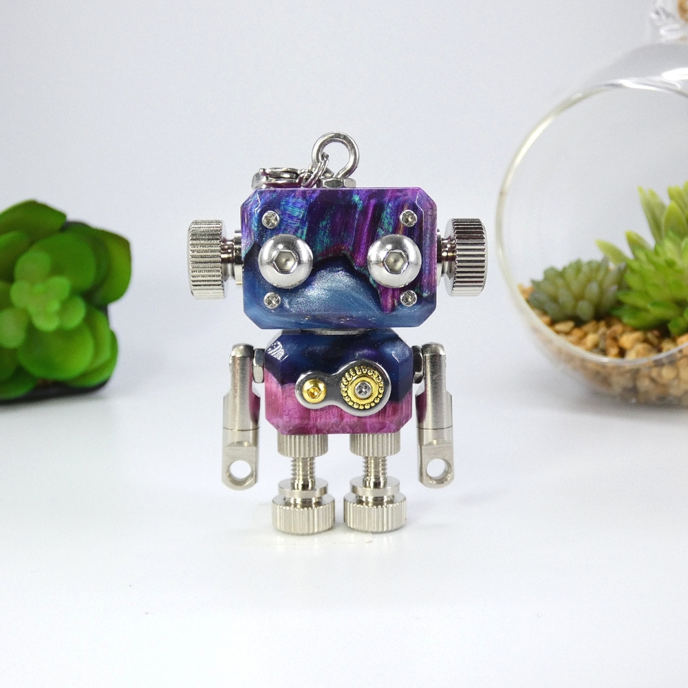 m.a.wood×mito craft】ロボットキーホルダー mic grande スタビレジン