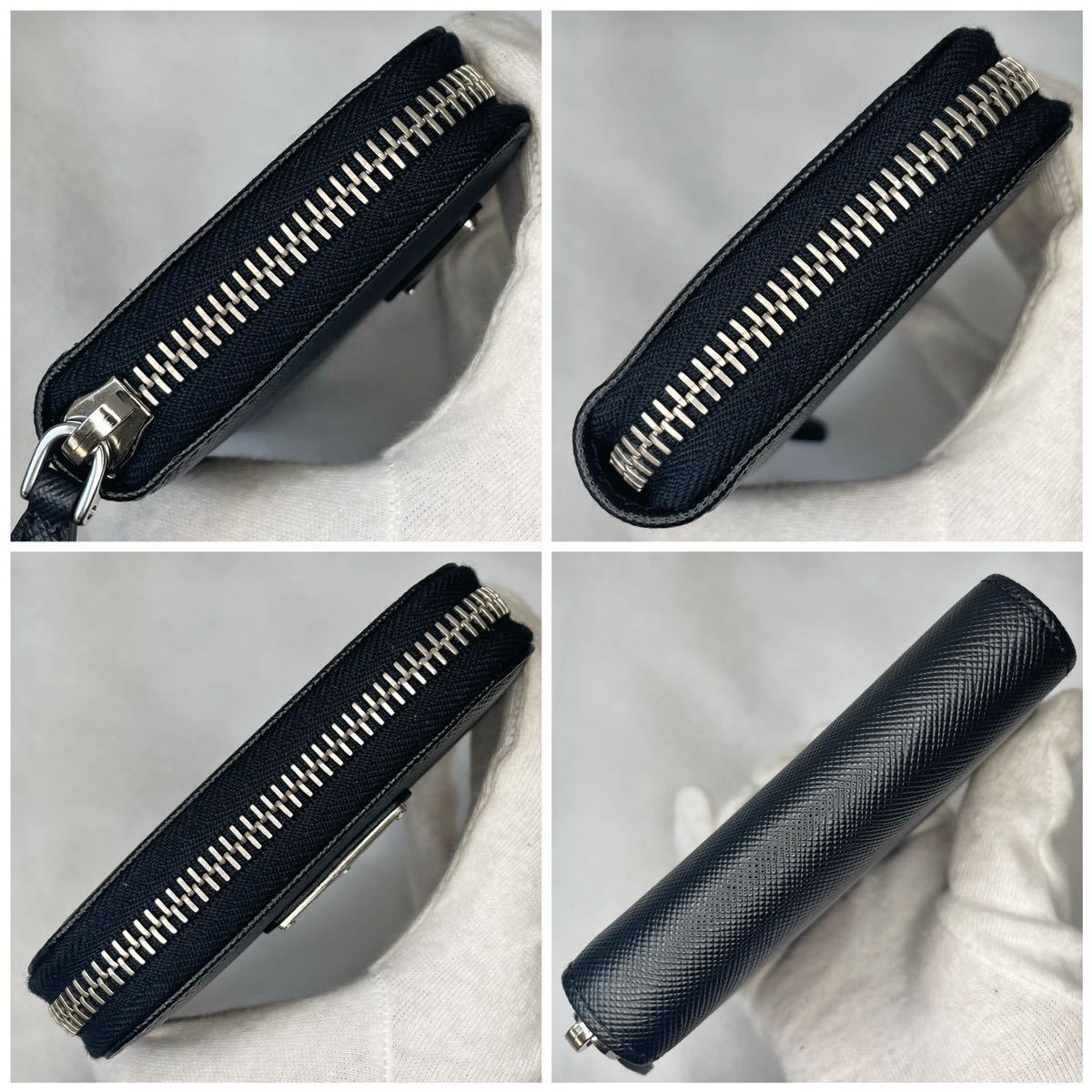 プラダ サフィアーノトライアングル コインケース ブラック ウィメンズ