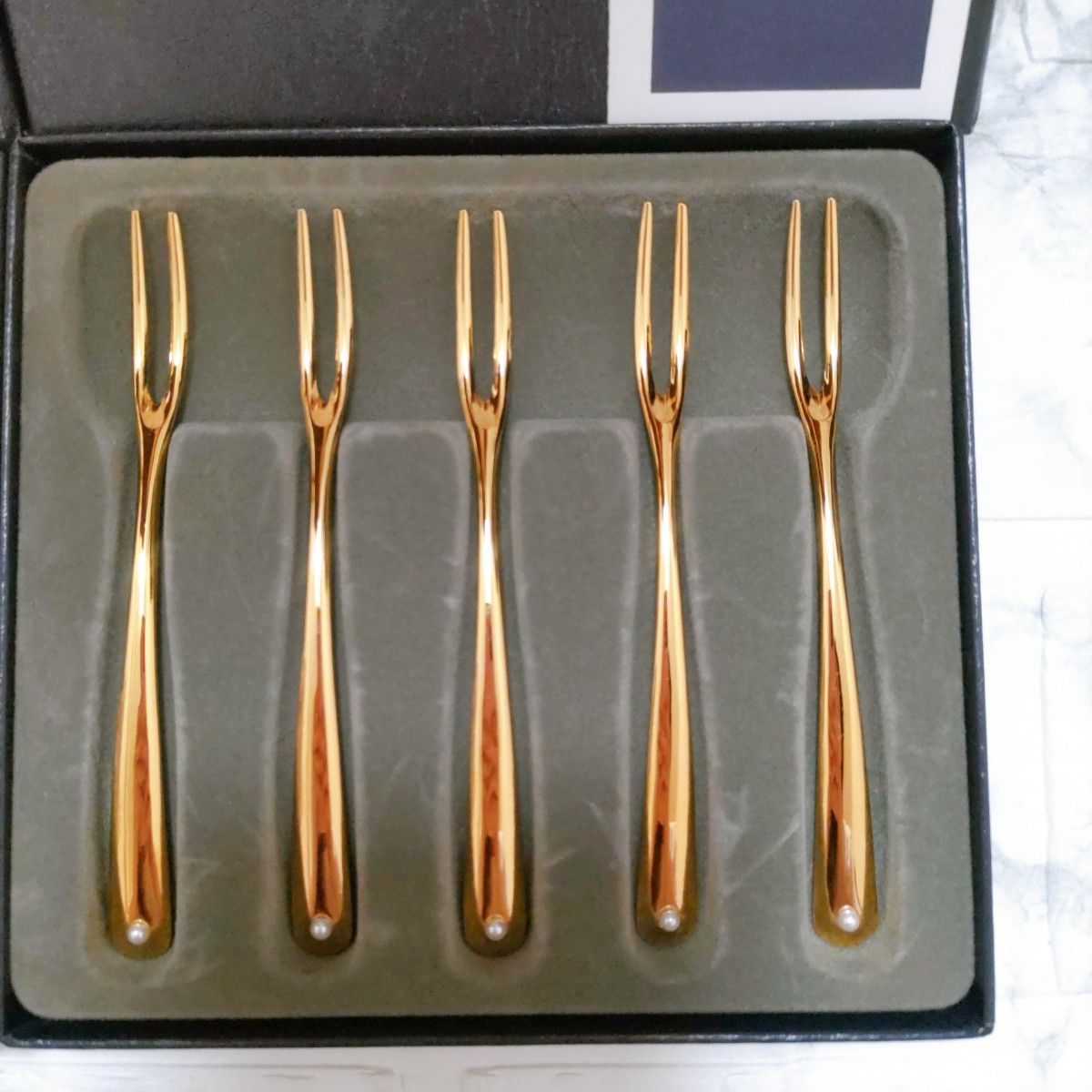 未使用 ミキモト 24金仕上げ パール付 スプーン フォーク セット