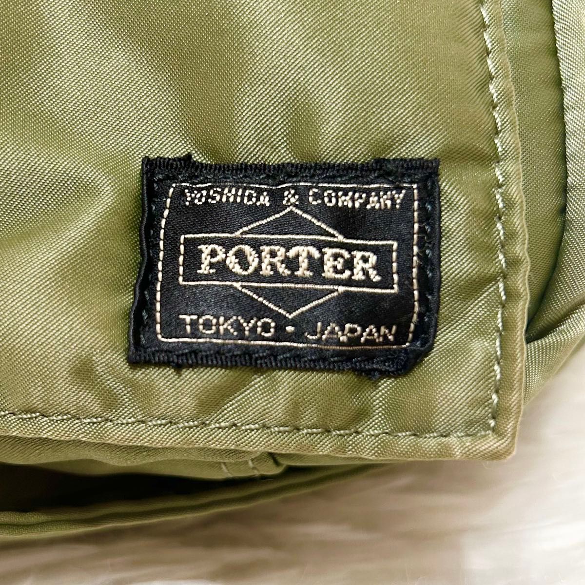 美品】PORTER タンカー セージグリーン ショルダーバッグ 2層式