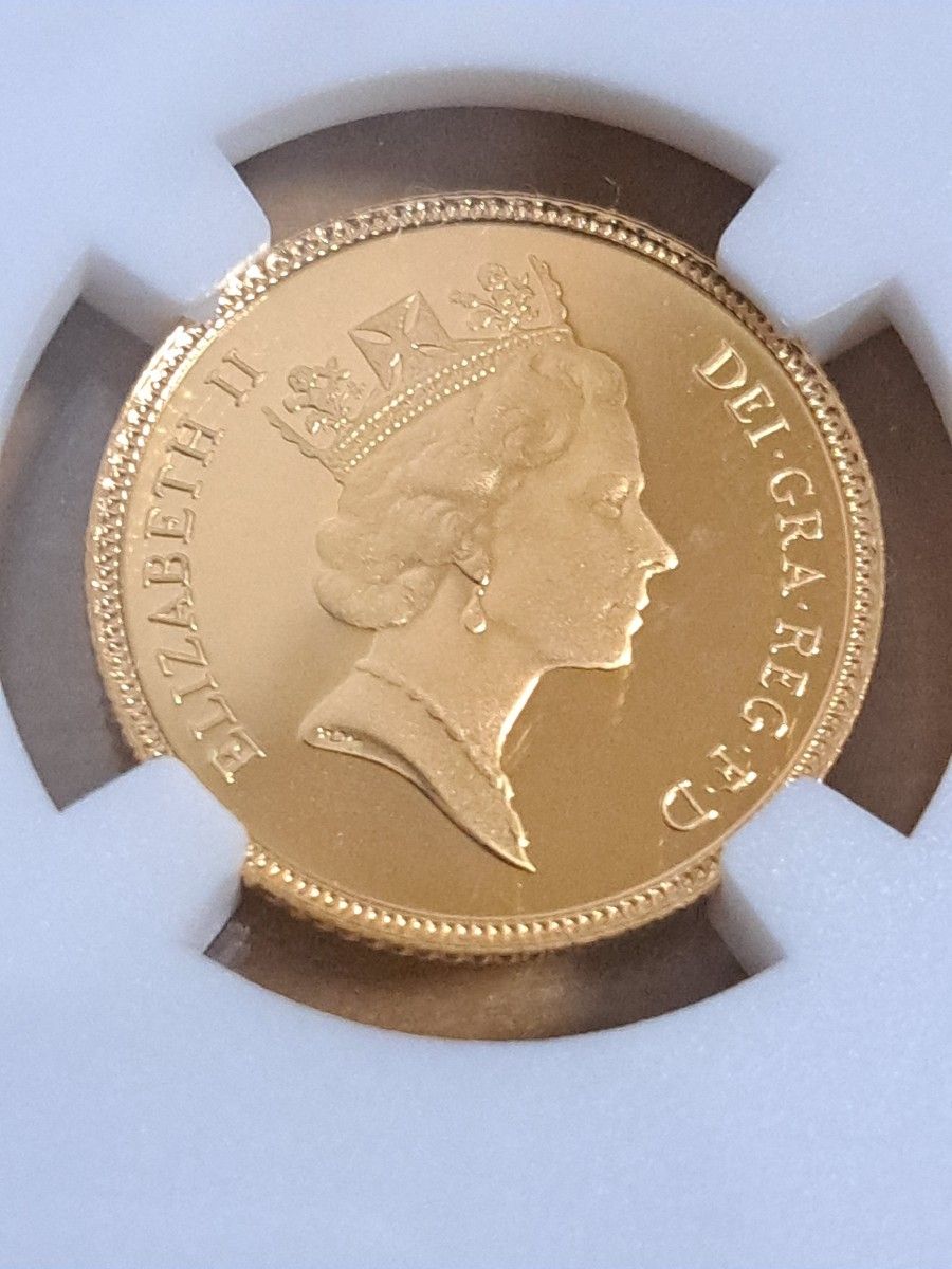 1988年 1/2ソブリン 金貨 イギリス 最高鑑定 PF70 NGC アンティーク