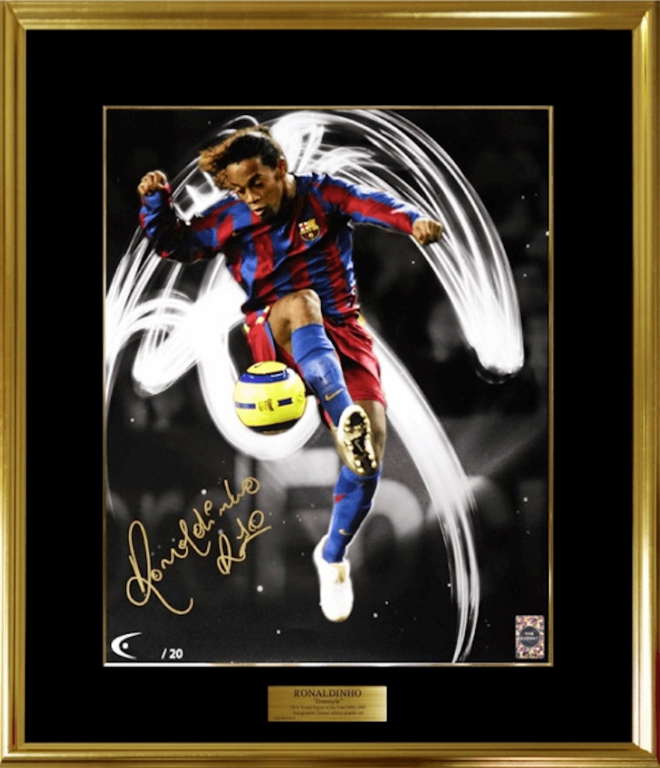 サッカー ブラジル代表 ロナウジーニョ 直筆サイン色紙 バルセロナ