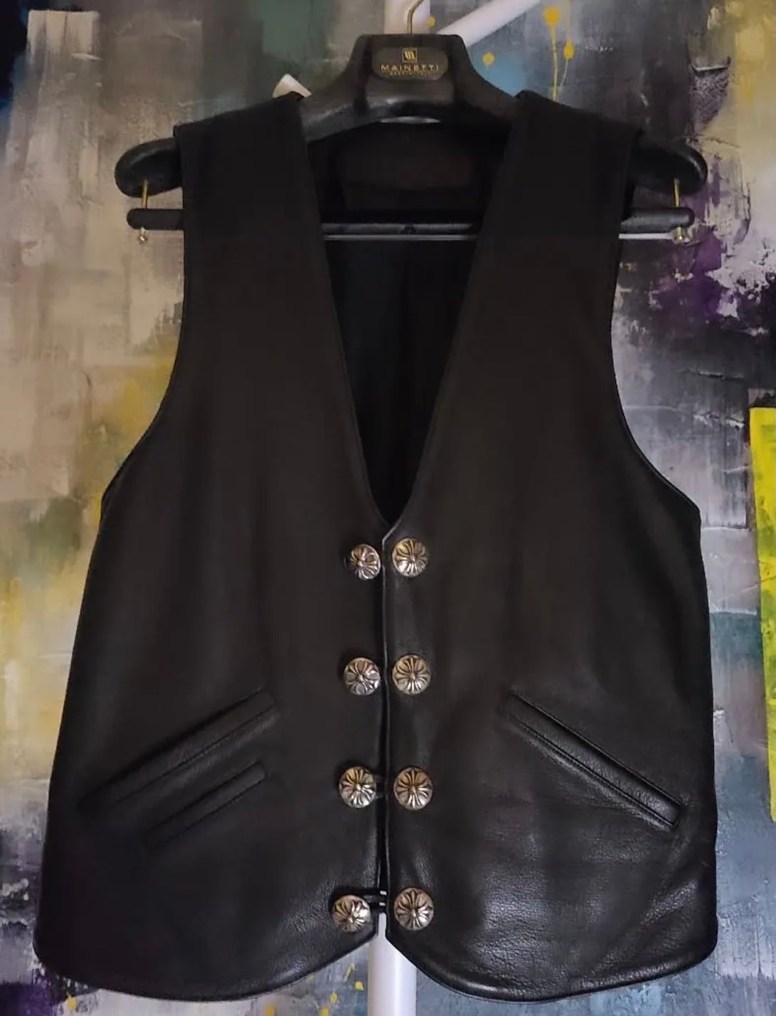 CHROME HEARTS クロムハーツ レザーベスト 8B/LOOP FRONT MEXICO