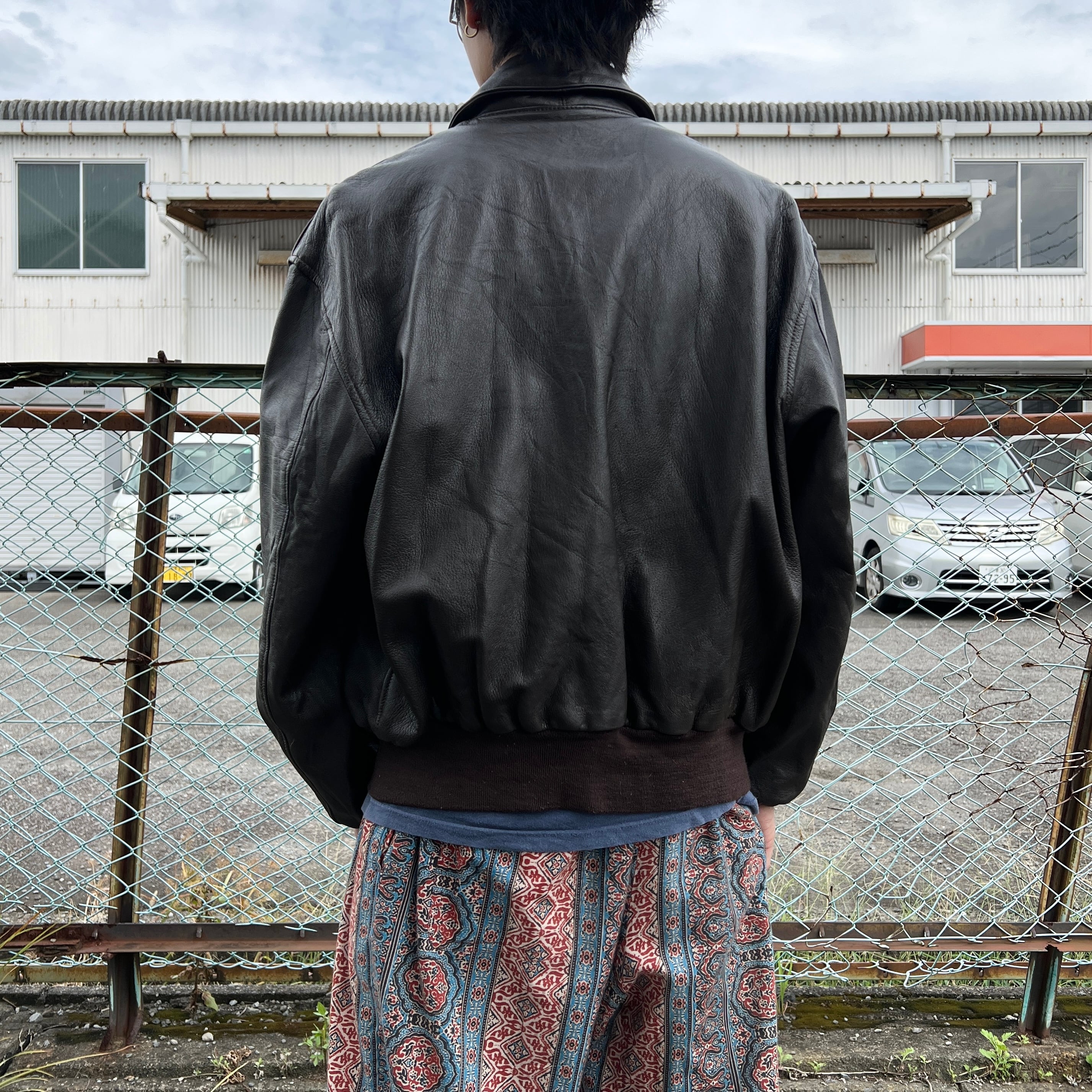 90's AVIREX A-2 TYPE Leather Flight Jacket 90年代 アヴィレックス