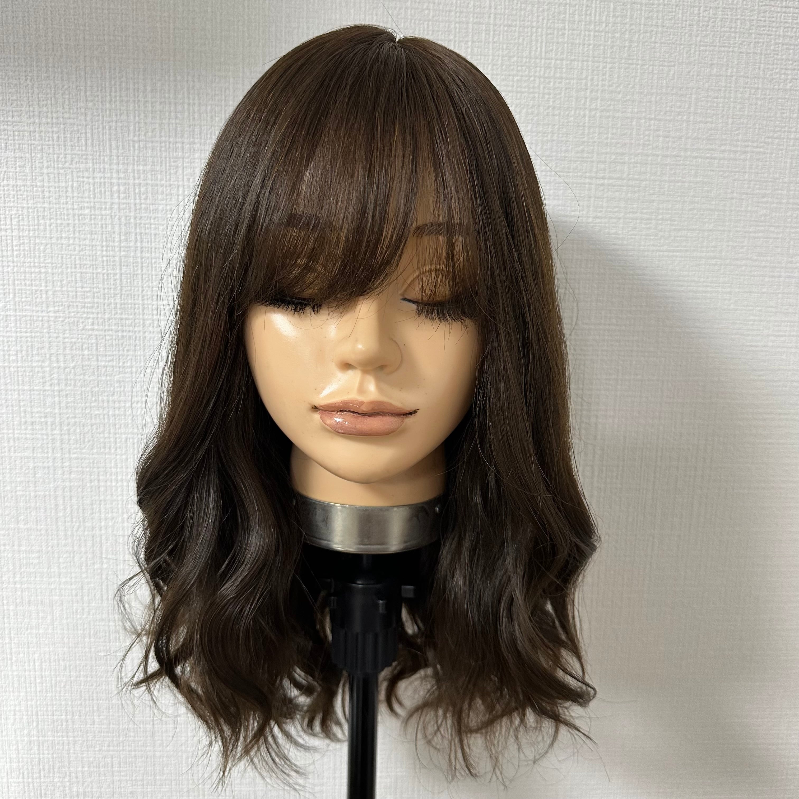 36番 あまんだ フルウィッグ パーマ 百合子ウィッグレミー人毛100