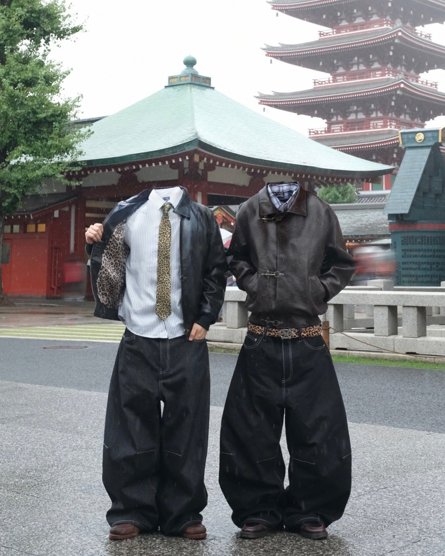 た*す様 ブラックレザージャケット ヒョウ柄裏地 BELVEYファイヤー