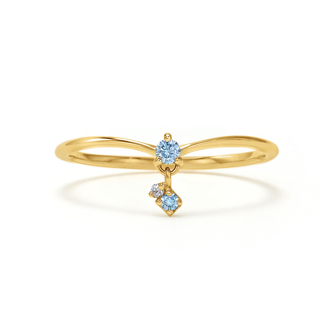 ブルーダイヤモンド(ラボグロウン) K18/K10/PTリング・トランジュS