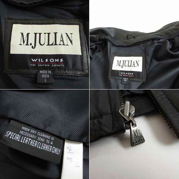 90s WILSONS LEATHER M.JULIAN 短丈 レザー ジャケット 黒 L ショート