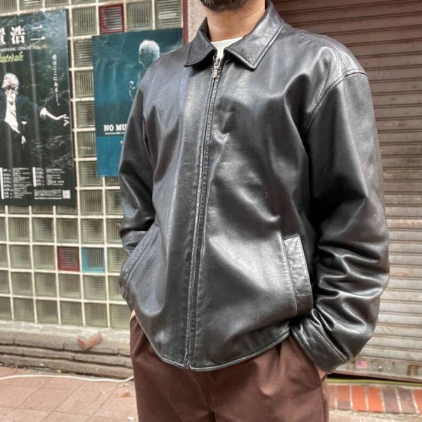 90s LANDS'END 黒レザー | ビンテージジャケット - 札幌 ビンテージ