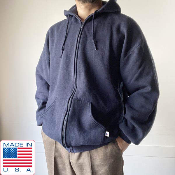 90s USA製 ラッセル スウェット | フルジップ パーカー | XL - 札幌