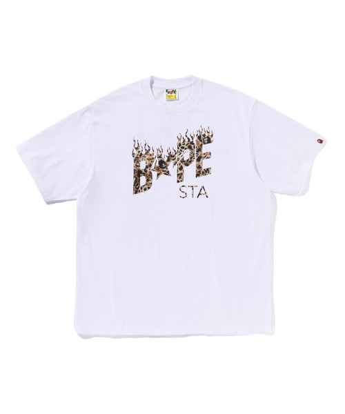 WILD LEOPARD PATTERN BAPE STA LOGO RELAXED FIT TEE（Tシャツ
