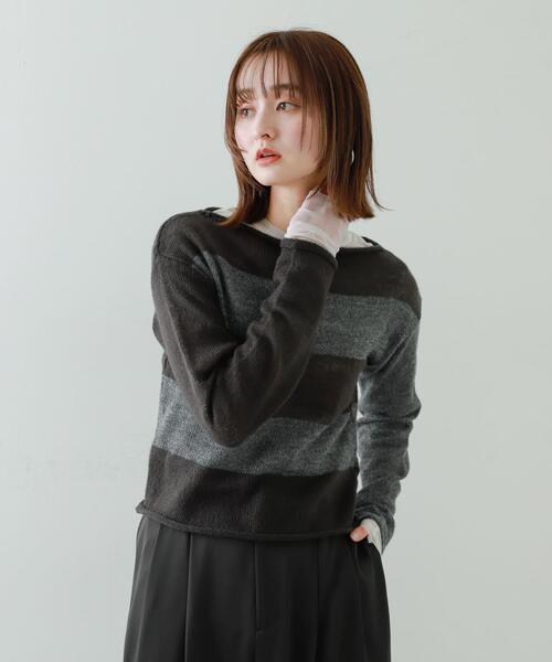 セール】『別注』さらさ×SENSE OF PLACE モヘアライクワイドボーダー