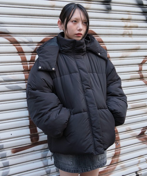 セール】WEGO/2WAYフードパファーブルゾン（ダウンジャケット/コート