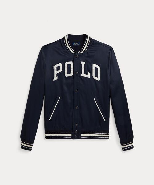 ロゴ サテン ベースボール ジャケット（スタジャン）｜POLO RALPH