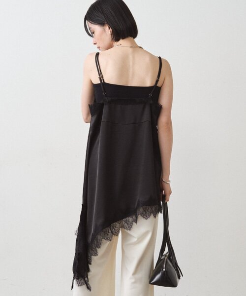 サテンレースアシメキャミ（キャミソール）｜LOUNGEDRESS（ラウンジ