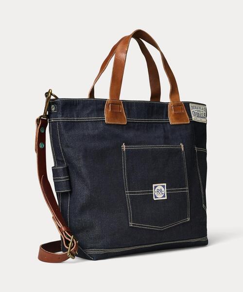 レザートリム インディゴ デニム トート（トートバッグ）｜RRL（ダブル