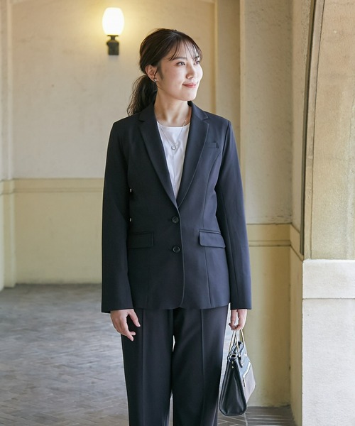高身長 【レディーススーツ】 洗えるパンツスーツ（ロング丈テーラード