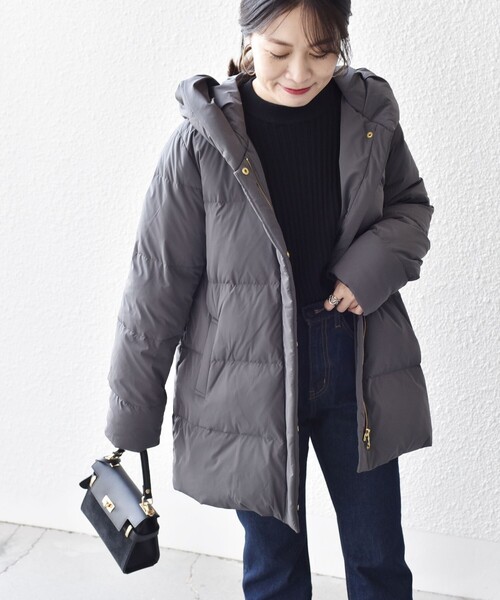 SHIPS（シップス）の「*〈手洗い可能〉ショールカラー ミディ ダウン