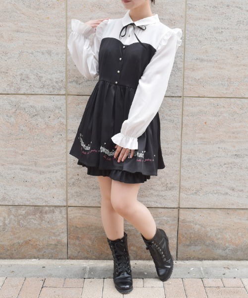 セール】メロディー刺繍セットアップ（ワンピース）｜axes femme