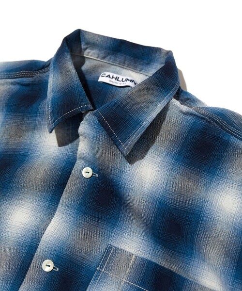 CAHLUMN/カウラム Magazine Pocket Open Collar Shirt(Ombre)/マガジン