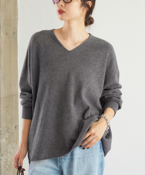 追加2》Fineニュージーウール ニュアンス Vプルオーバー（ニット