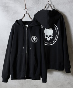 N(N) number nine PRINTED FULL ZIP SWEAT HOODIE / エヌエヌ