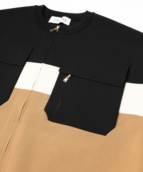 CULLNI（クルニ）の「24-AW-041 / Big Pocket Zip Up Collar Less Knit