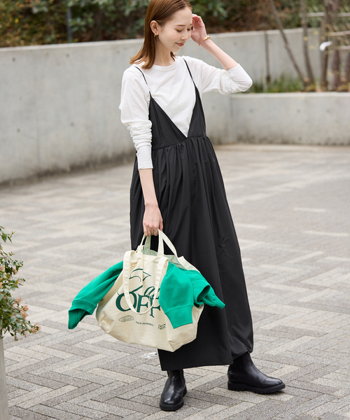 WEB限定/追加》タフタギャザーキャミワンピース（ワンピース）｜SLOBE