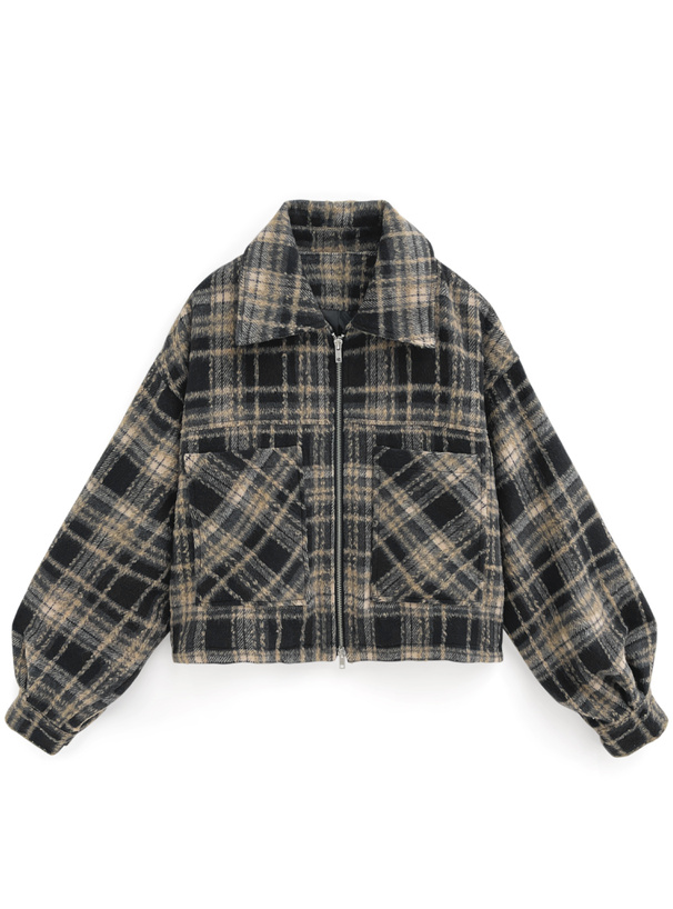 ダブルジップチェック柄ジャケット[cc93] | レディースファッション