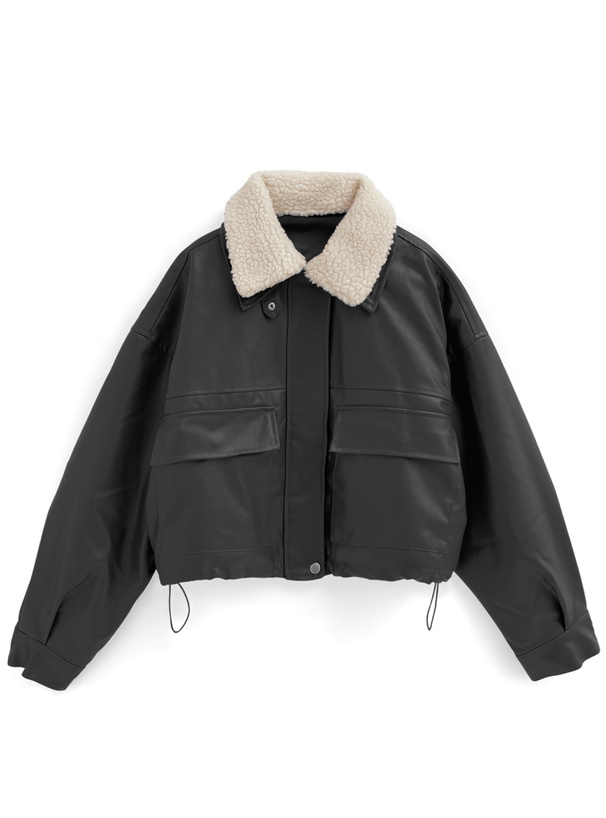 襟2Wayボア付きレザージャケット[kd90] | レディースファッション通販