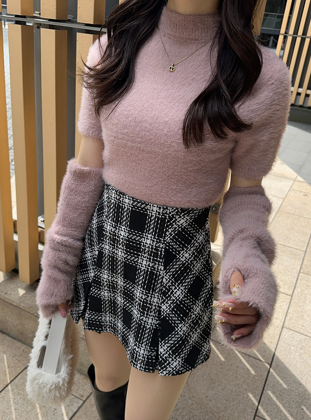 アームウォーマー付きフェザーニットトップス[kz325] | レディース