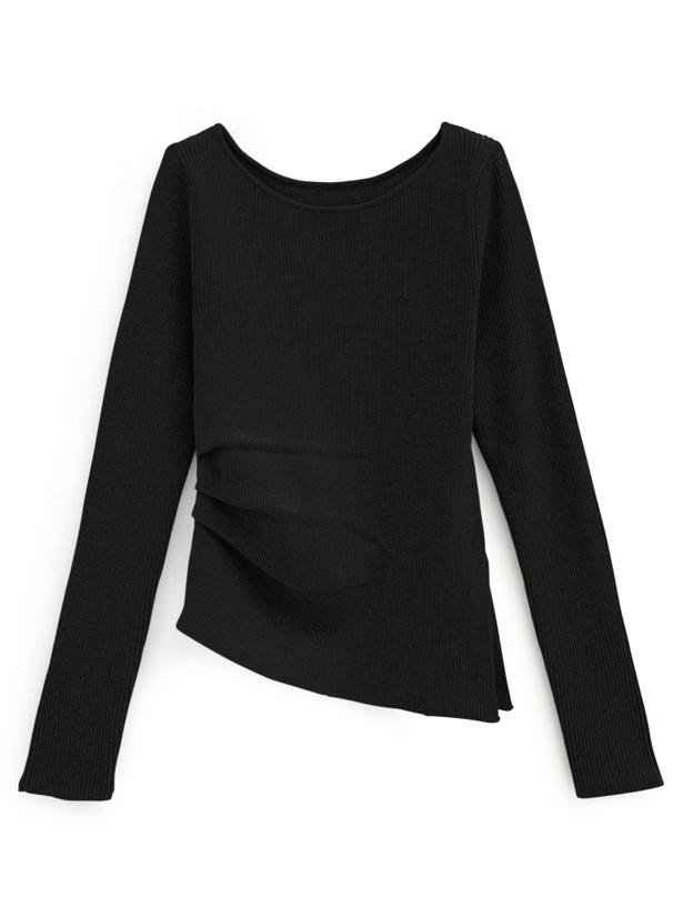 サイドタックアシンメトリーニットトップス[mei44] | レディース