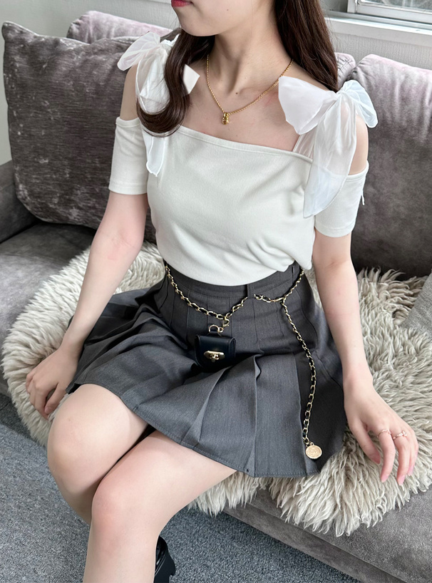 オフショルダーショルダーリボントップス[sf1052] | レディース